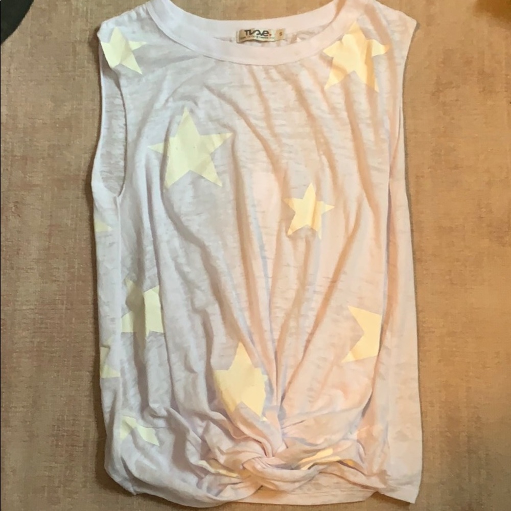 T2Love White star tank top